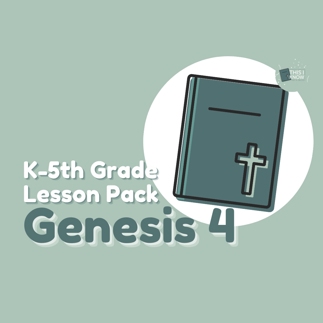 Lesson pack for K-5th Grade with a Bible and cross on a light green background
