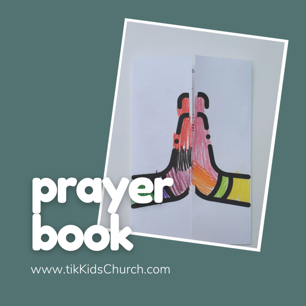 Colorful praying hands with rainbow design on a light blue background, labeled 'prayer book' with website text.